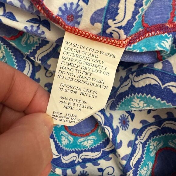 Eleanor Rose Georgia Dress Sleeveless Tank Dress Size 7-8 Red White Blue - Picture 3 of 4